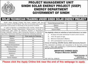 Sindh Solar Energy Project SSEP Jobs