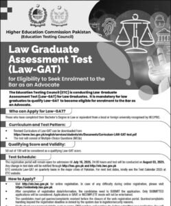 HEC Law GAT Test June 2025 July Online Registration Date / Schedule / Syllabus Latest
