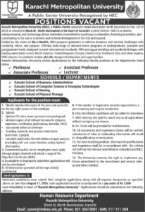 Karachi Metropolitan University Jobs in Sindh July 2025