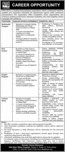 Latest Jobs DHA Lahore July 2025 Multi Media Designer, Data Analytics DHA Lahore