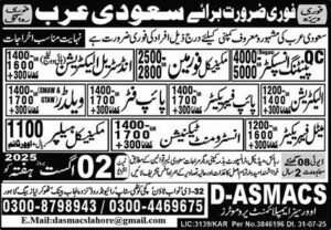 Latest Mechanic, Helper and Other Jobs in Saudi Arabia August 2025
