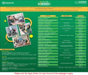 Sindh Integrated Emergency and Health Services Jobs August25
