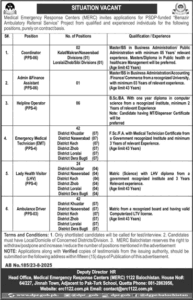 Latest MERC Balochistan Jobs August 2025