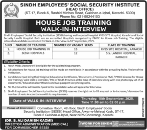 Sindh Employees Social Security Institution Jobs Sep 2025