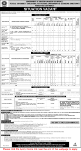 Federal Government Educational Institutions Cantt Garrison Jobs Sep25