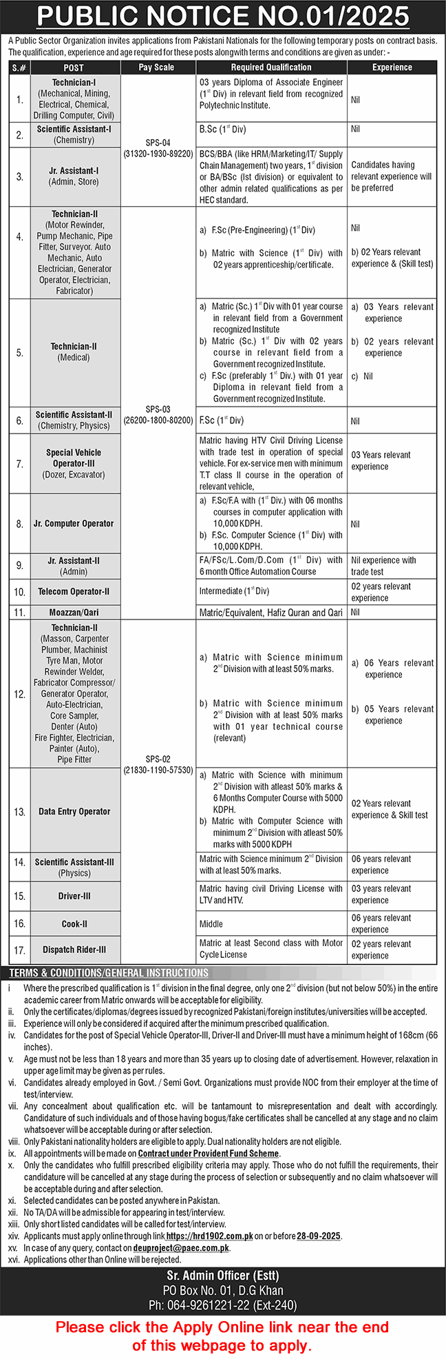 Latest Pakistan Atomic Energy Commission Jobs Sep2025
