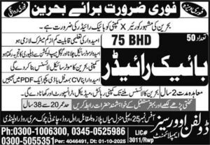 Bike Rider Jobs in Bahrain for Pakistani Citizens Oct2025