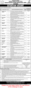 National Institute of Public Administration Islamabad Jobs 2025