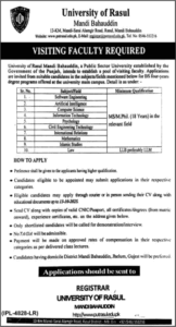 University of Rasul Mandi Bahauddin Jobs Sep 2025