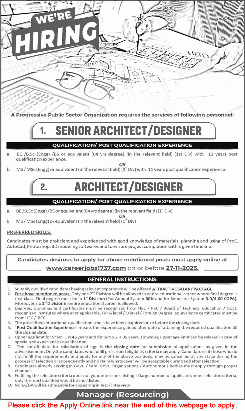 Architect / Designer Jobs in NDC / NESCOM November 2025
