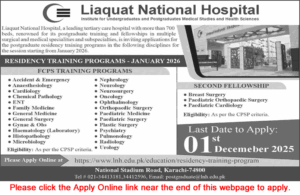 Liaquat National Hospital Karachi FCPS Residency Program