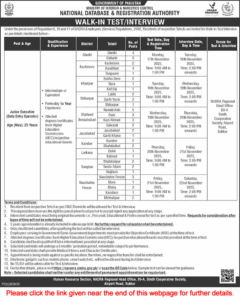 Junior Executive Jobs Sindh in NADRA November 2025
