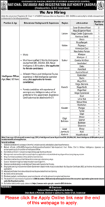 Intelligence Officer Jobs in NADRA November 2025