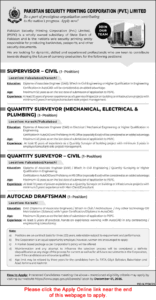 Pakistan Security Printing Corporation Jobs Nov 2025