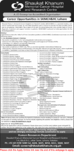 Shaukat Khanum Hospital Lahore Jobs 2025 – Apply Online