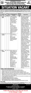 Ministry of National Health Services Regulations Jobs Dec25