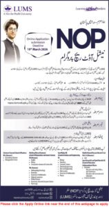 LUMS National Outreach Program (NOP) 2025 – Apply Online